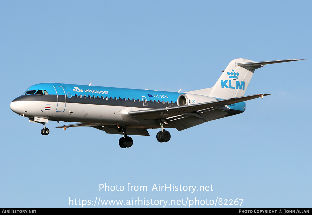 Aircraft Photo of PH-JCH | Fokker 70 (F28-0070) | KLM Cityhopper | AirHistory.net #82267