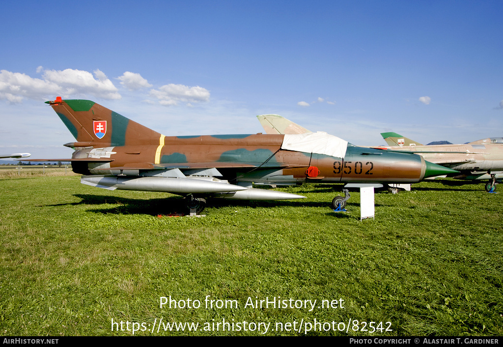 Aircraft Photo of 9502 | Mikoyan-Gurevich MiG-21MF | Slovakia - Air Force | AirHistory.net #82542