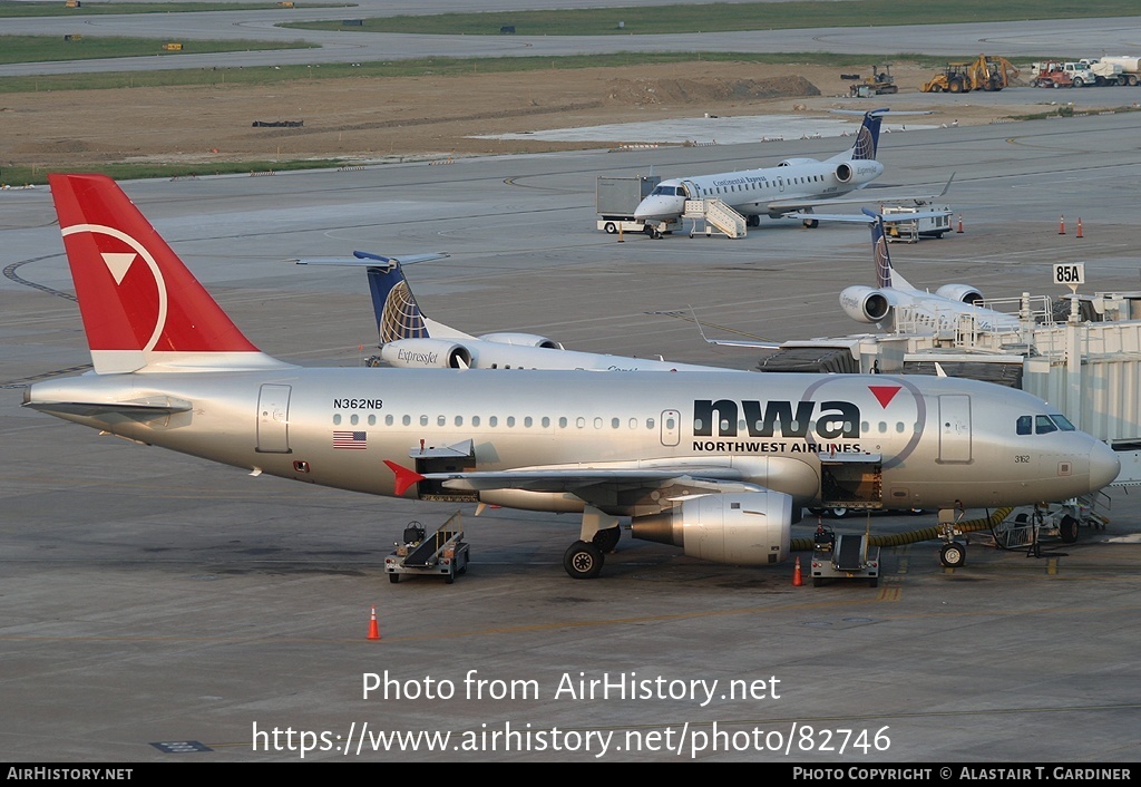 Aircraft Photo of N362NB | Airbus A319-114 | Northwest Airlines | AirHistory.net #82746