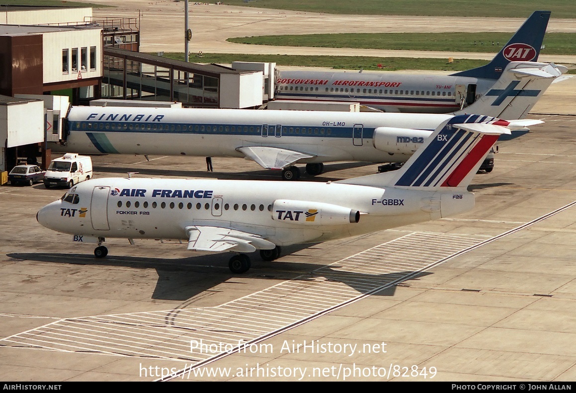 Aircraft Photo of F-GBBX | Fokker F28-1000 Fellowship | Air France | AirHistory.net #82849