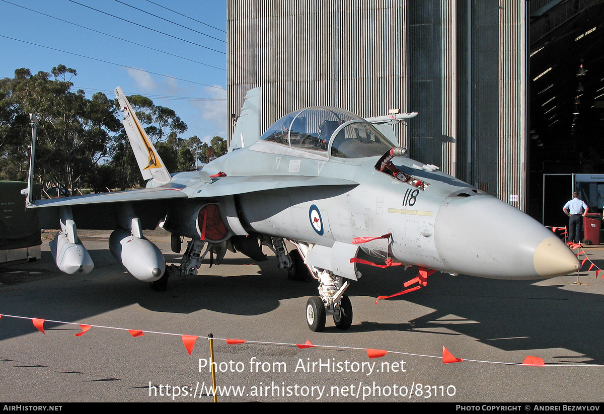 Aircraft Photo of A21-118 | McDonnell Douglas F/A-18B Hornet | Australia - Air Force | AirHistory.net #83110