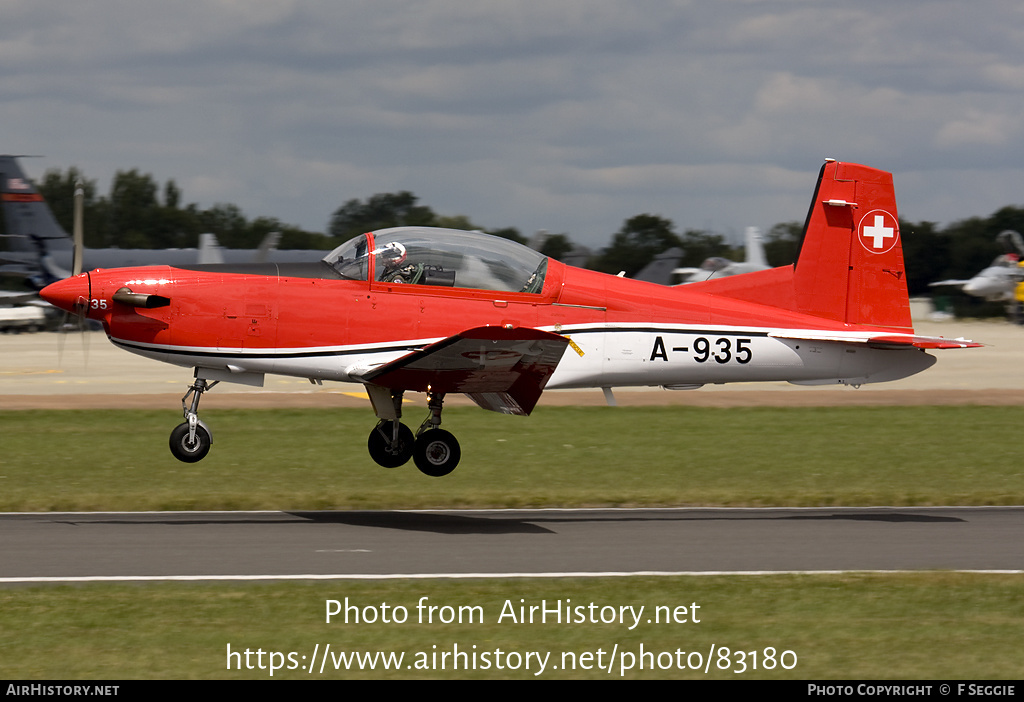 Aircraft Photo of A-935 | Pilatus NCPC-7 | Switzerland - Air Force | AirHistory.net #83180