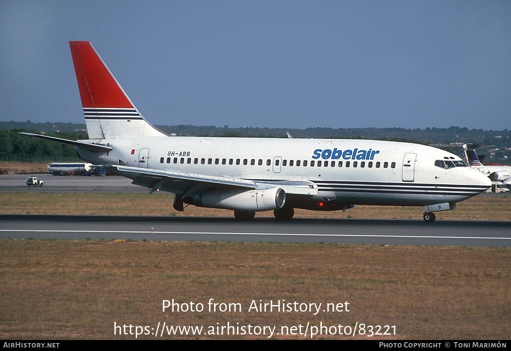 Aircraft Photo of 9H-ABB | Boeing 737-2Y5/Adv | Sobelair | AirHistory.net #83221