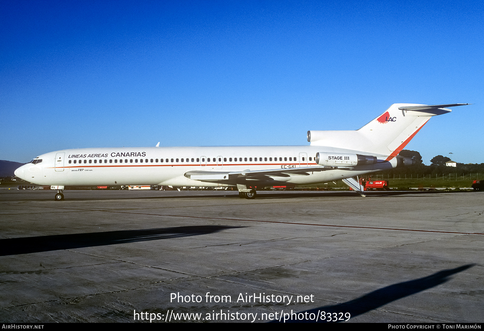 Aircraft Photo of EC-GKL | Boeing 727-2K5/Adv | Líneas Aéreas Canarias - LAC | AirHistory.net #83329