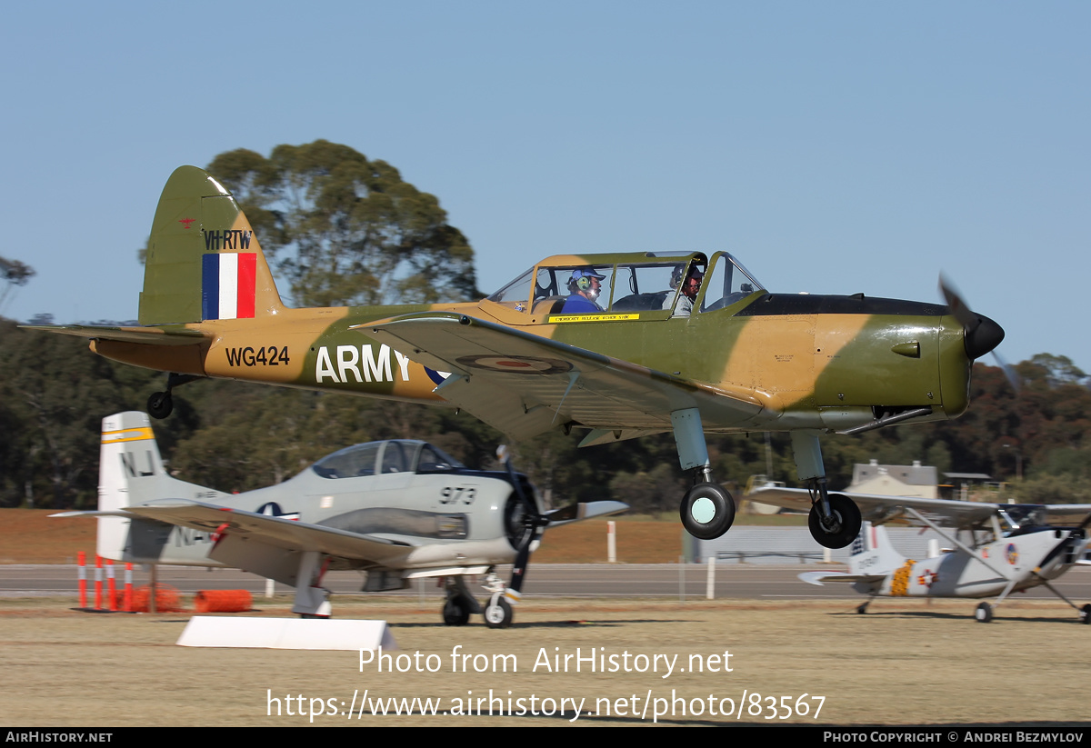 Aircraft Photo of VH-RTW / WG424 | De Havilland DHC-1 Chipmunk Mk22 | UK - Army | AirHistory.net #83567