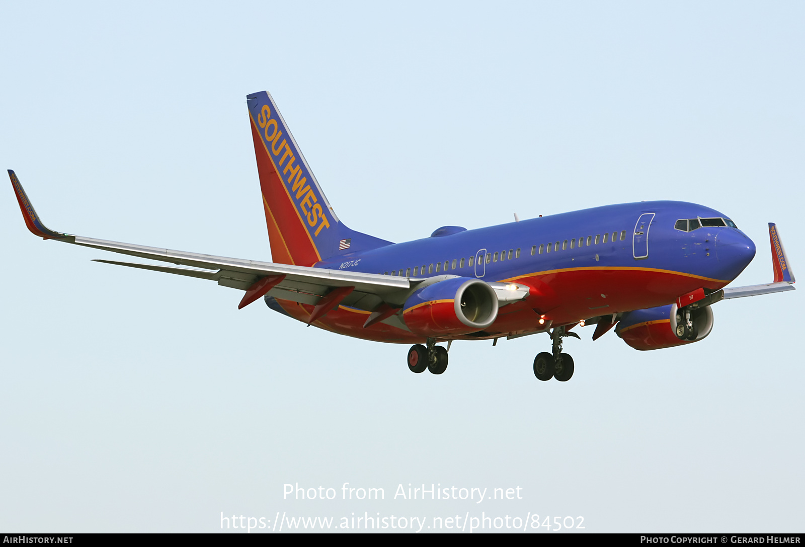 Aircraft Photo of N217JC | Boeing 737-7H4 | Southwest Airlines | AirHistory.net #84502