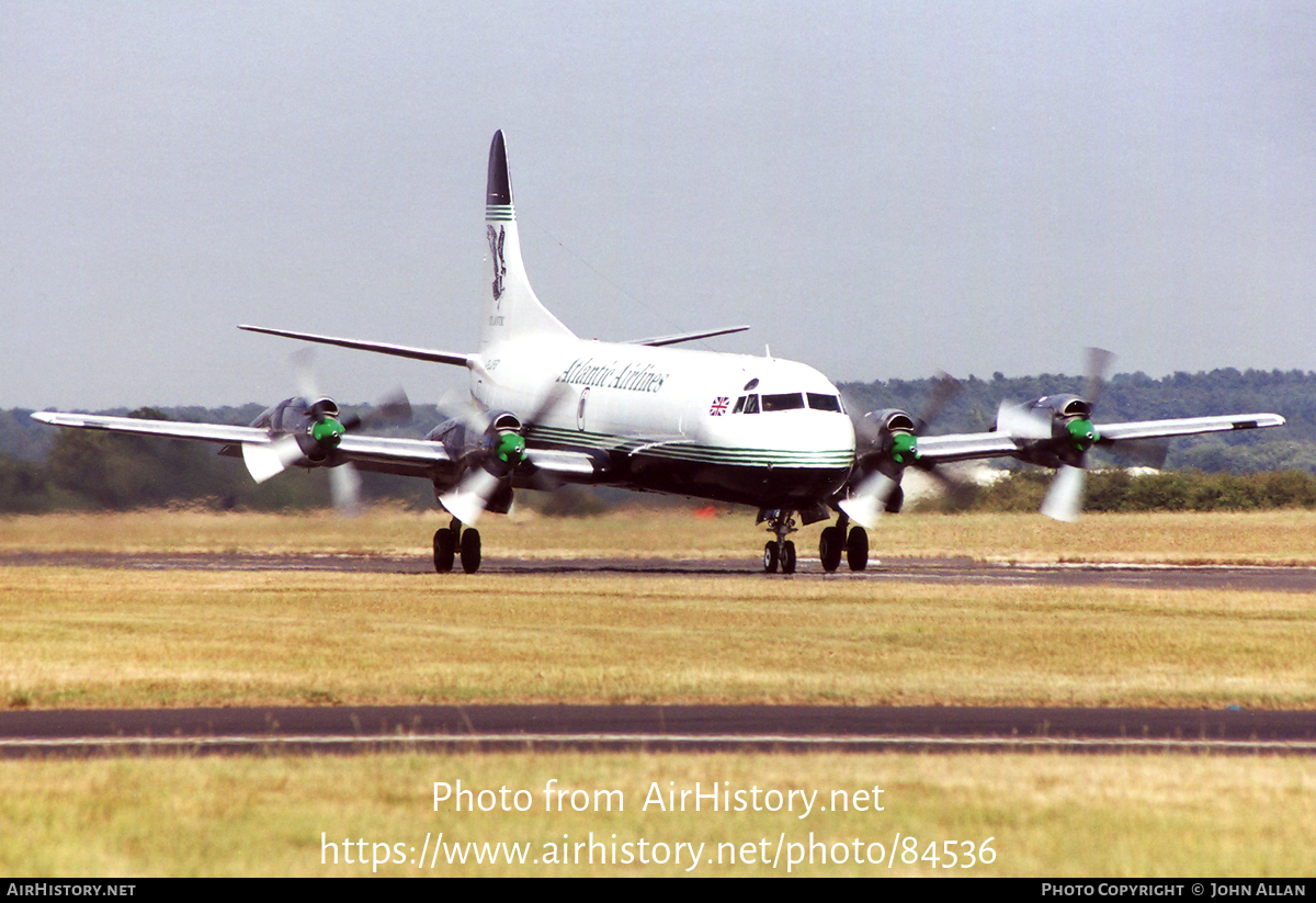 Aircraft Photo of G-LOFB | Lockheed L-188C(F) Electra | Atlantic Airlines | AirHistory.net #84536