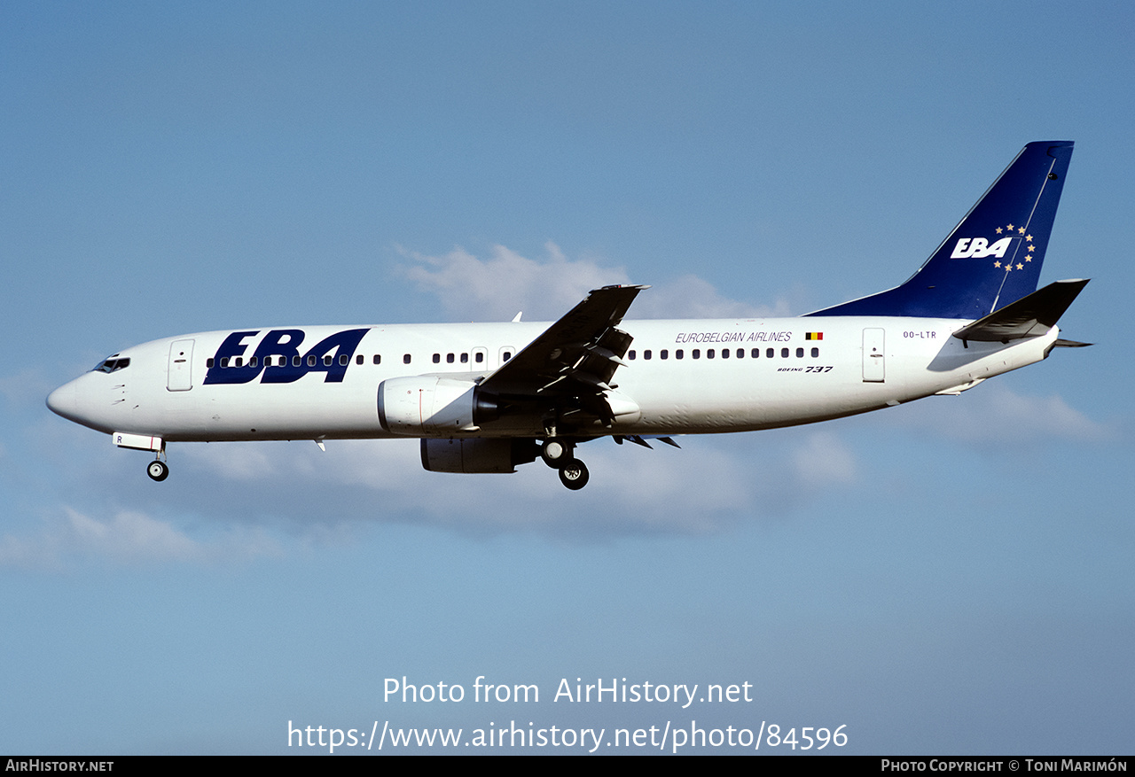 Aircraft Photo of OO-LTR | Boeing 737-4S3 | EBA - Eurobelgian Airlines | AirHistory.net #84596