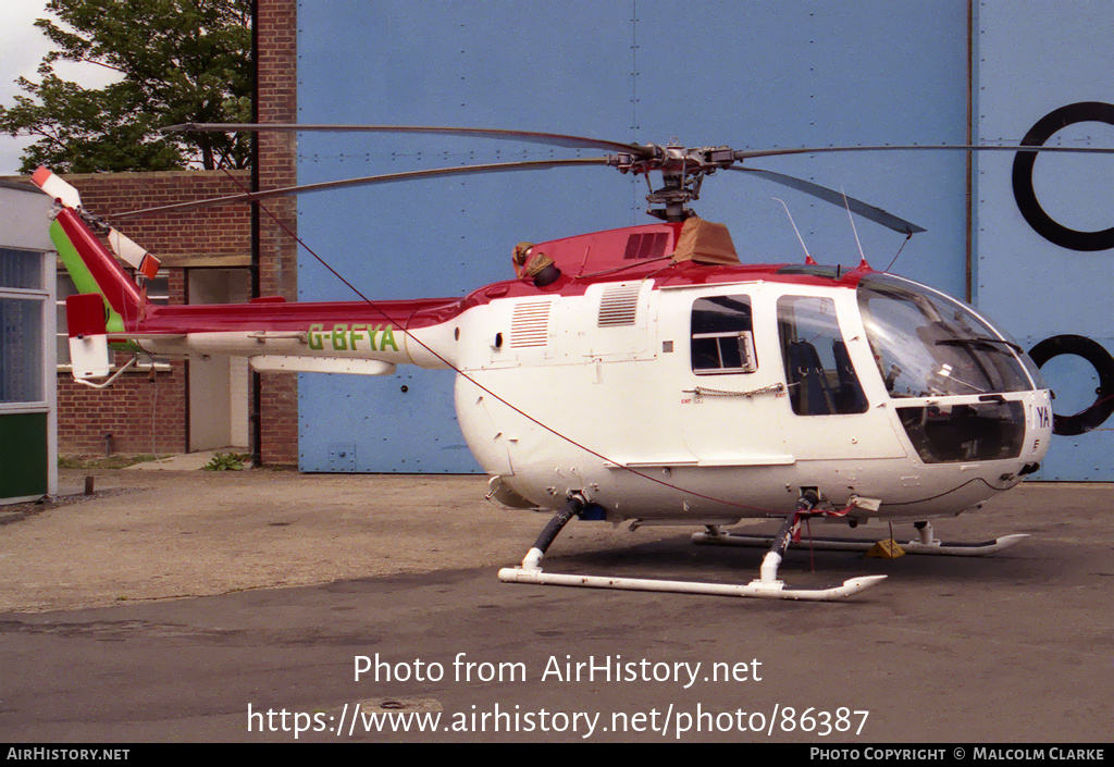 Aircraft Photo of G-BFYA | MBB BO-105DB | AirHistory.net #86387