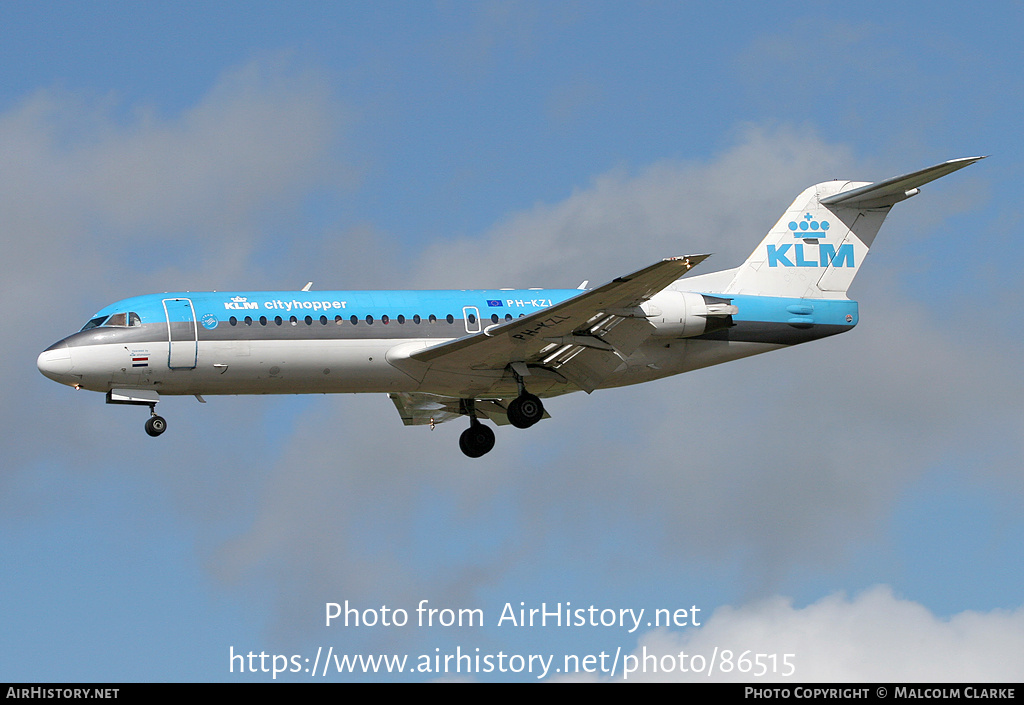 Aircraft Photo of PH-KZL | Fokker 70 (F28-0070) | KLM Cityhopper | AirHistory.net #86515