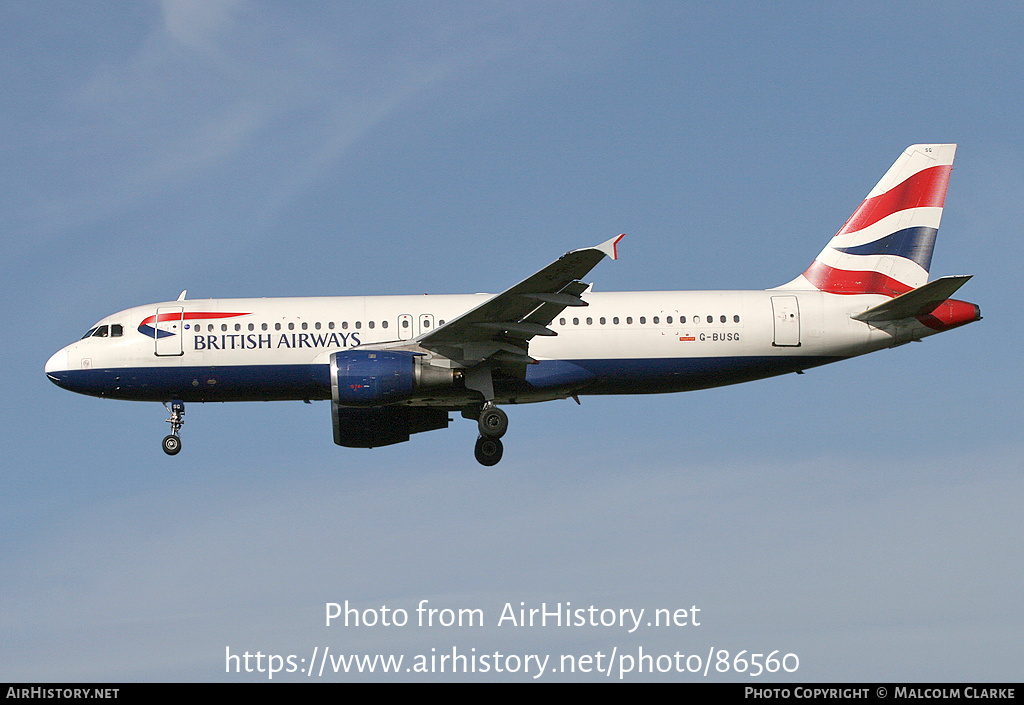 Aircraft Photo of G-BUSG | Airbus A320-211 | British Airways | AirHistory.net #86560