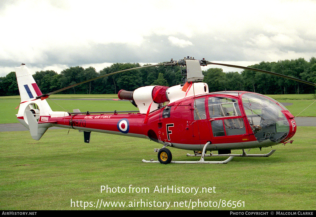 Aircraft Photo of XW870 / F | Aerospatiale SA-341D Gazelle HT3 | UK - Air Force | AirHistory.net #86561