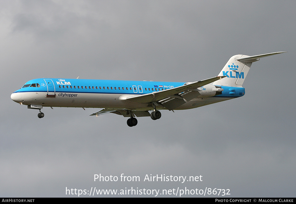 Aircraft Photo of PH-OFF | Fokker 100 (F28-0100) | KLM Cityhopper | AirHistory.net #86732