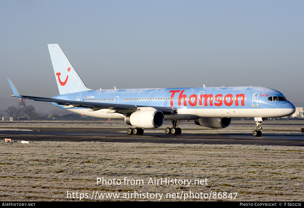 Aircraft Photo of G-OOBD | Boeing 757-28A | Thomson Airways | AirHistory.net #86847