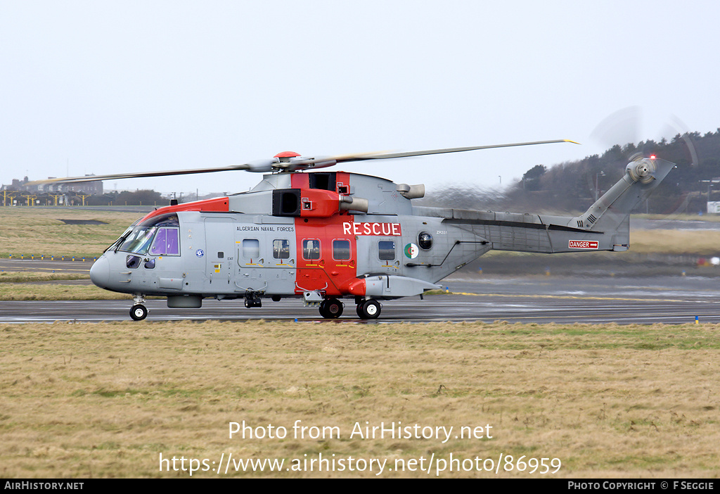 Aircraft Photo of ZR331 | AgustaWestland AW101-610 | Algeria - Navy | AirHistory.net #86959