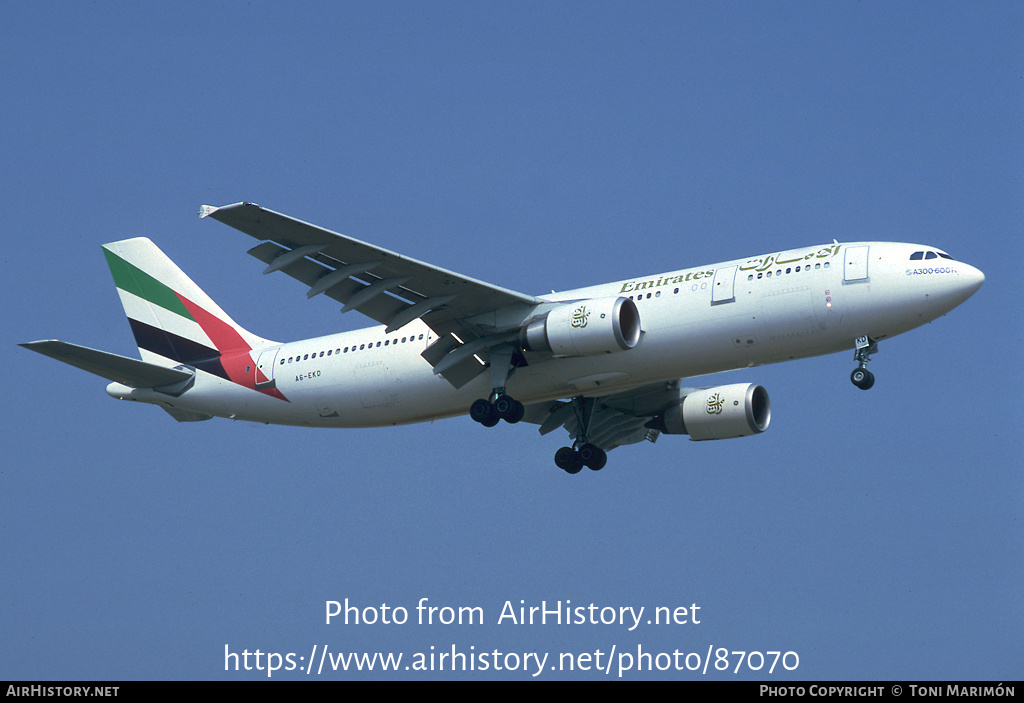 Aircraft Photo of A6-EKD | Airbus A300B4-605R | Emirates | AirHistory.net #87070