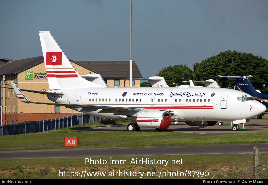 Aircraft Photo of TS-IOO | Boeing 737-7H3 BBJ | Tunisia Government | AirHistory.net #87390