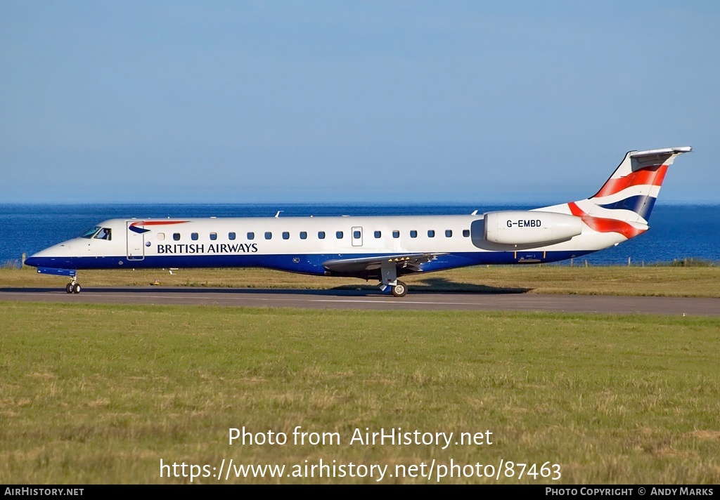 Aircraft Photo of G-EMBD | Embraer ERJ-145EU (EMB-145EU) | British Airways | AirHistory.net #87463