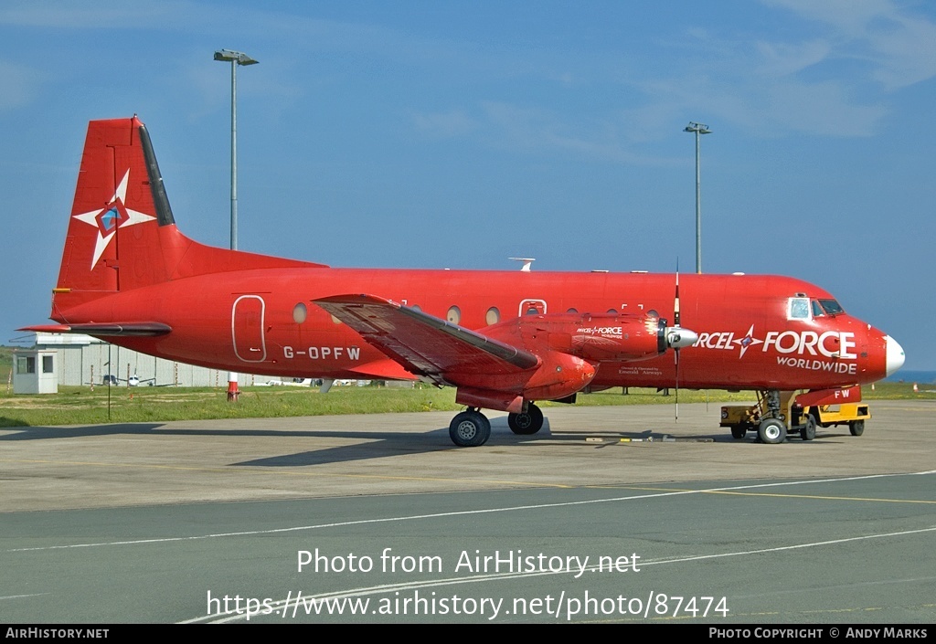Aircraft Photo of G-OPFW | Hawker Siddeley HS-748 Srs2A/266 | Parcelforce | AirHistory.net #87474