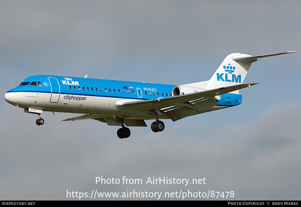 Aircraft Photo of PH-KZO | Fokker 70 (F28-0070) | KLM Cityhopper | AirHistory.net #87478