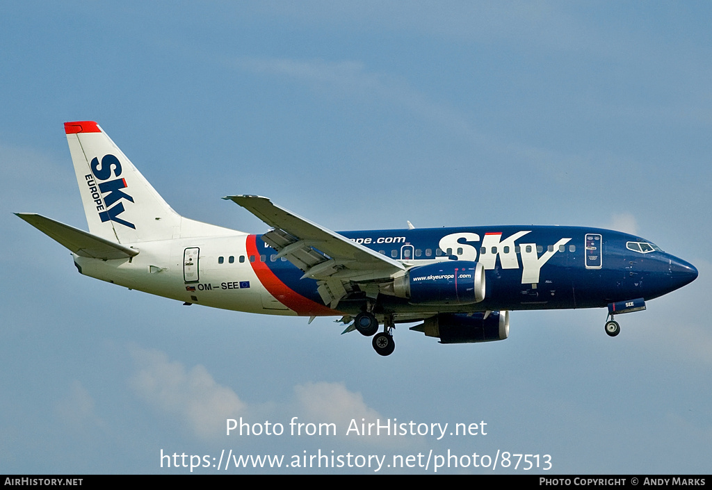 Aircraft Photo of OM-SEE | Boeing 737-53C | SkyEurope Airlines | AirHistory.net #87513