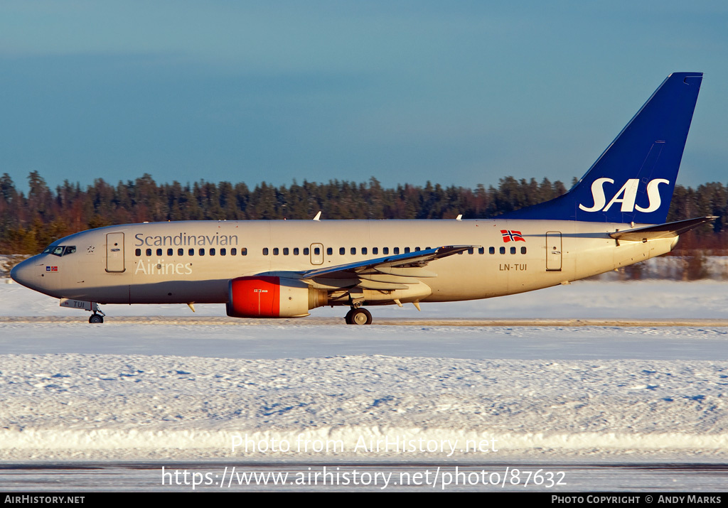 Aircraft Photo of LN-TUI | Boeing 737-705 | Scandinavian Airlines - SAS | AirHistory.net #87632