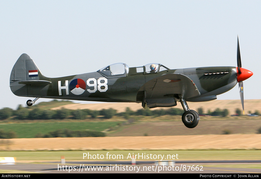 Aircraft Photo of G-CCCA / H-98 | Supermarine 509 Spitfire T9C | Netherlands - Air Force | AirHistory.net #87662