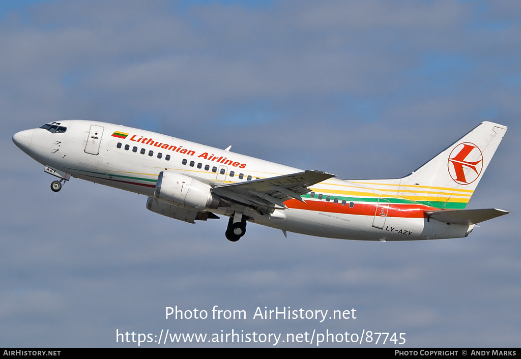 Aircraft Photo of LY-AZY | Boeing 737-548 | Lithuanian Airlines | AirHistory.net #87745