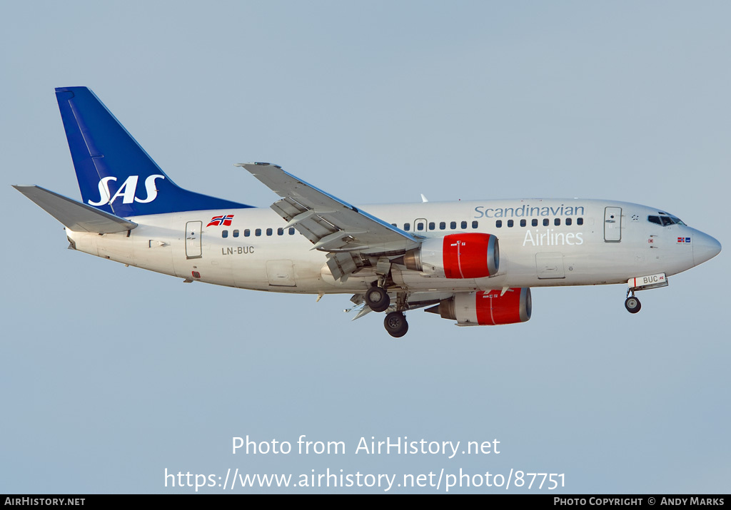 Aircraft Photo of LN-BUC | Boeing 737-505 | Scandinavian Airlines - SAS | AirHistory.net #87751