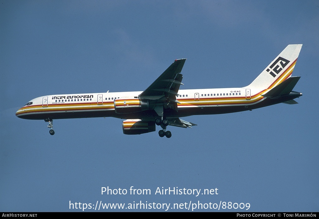 Aircraft Photo of G-IEAC | Boeing 757-236 | Inter European Airways - IEA | AirHistory.net #88009