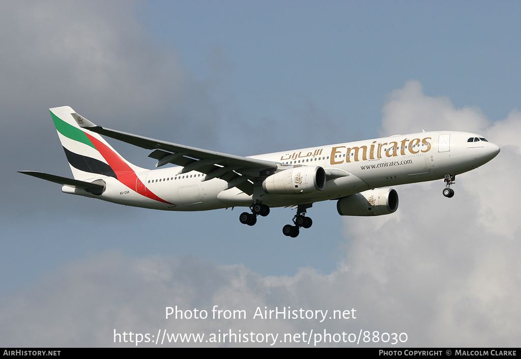 Aircraft Photo of A6-EAK | Airbus A330-243 | Emirates | AirHistory.net #88030