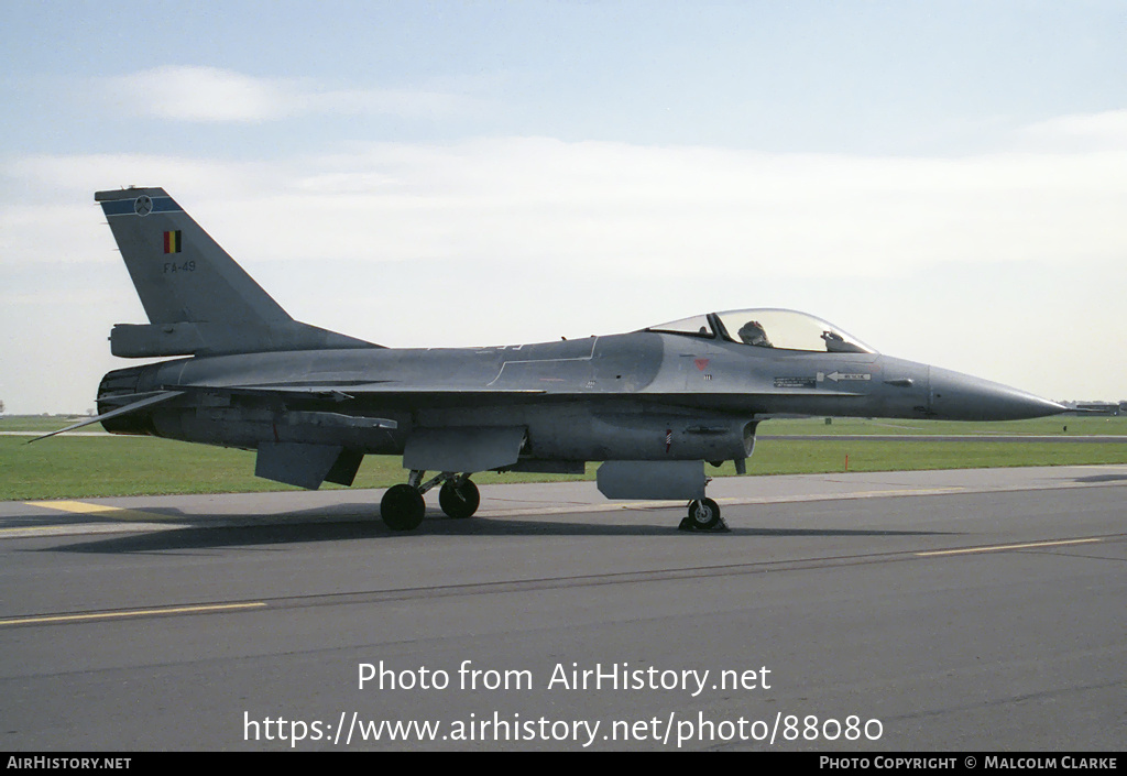 Aircraft Photo of FA-49 | General Dynamics F-16A Fighting Falcon | Belgium - Air Force | AirHistory.net #88080