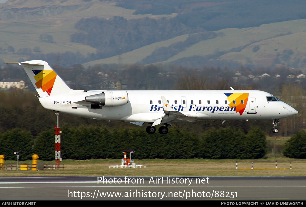 Aircraft Photo of G-JECB | Bombardier CRJ-200ER (CL-600-2B19) | British European | AirHistory.net #88251