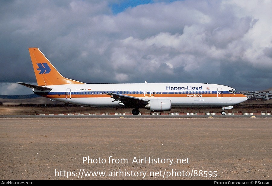 Aircraft Photo of D-AHLK | Boeing 737-4K5 | Hapag-Lloyd | AirHistory.net #88595