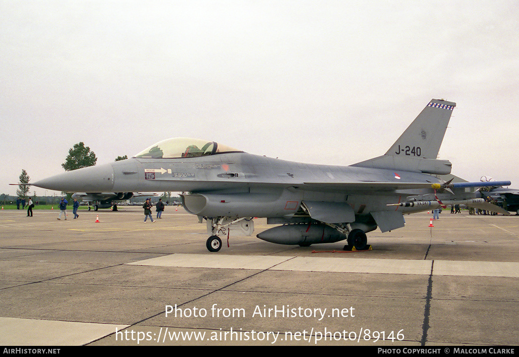 Aircraft Photo of J-240 | General Dynamics F-16A Fighting Falcon | Netherlands - Air Force | AirHistory.net #89146