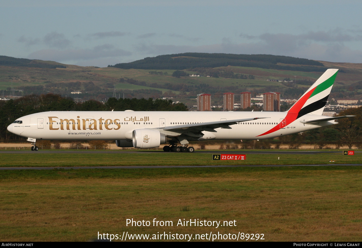 Aircraft Photo of A6-EGM | Boeing 777-31H/ER | Emirates | AirHistory.net #89292