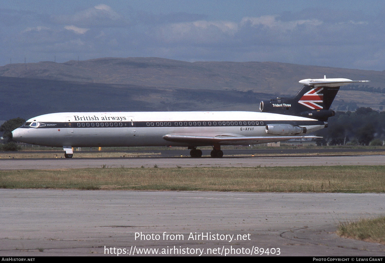 Aircraft Photo of G-AYVF | Hawker Siddeley HS-121 Trident 3B | British Airways | AirHistory.net #89403