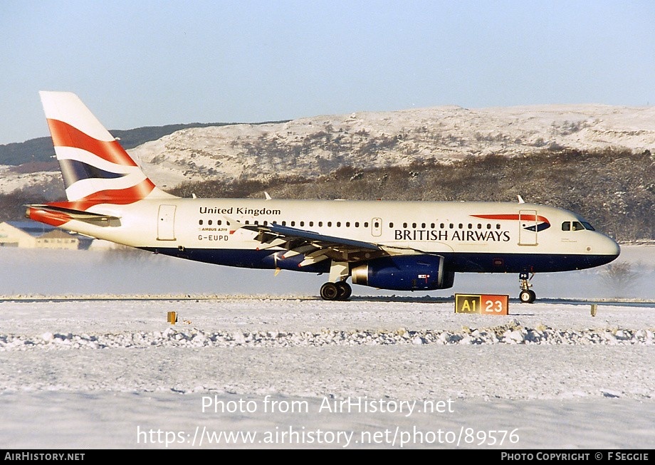 Aircraft Photo of G-EUPD | Airbus A319-131 | British Airways | AirHistory.net #89576