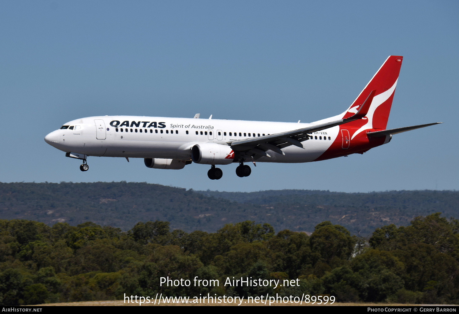 Aircraft Photo of VH-VXN | Boeing 737-838 | Qantas | AirHistory.net #89599