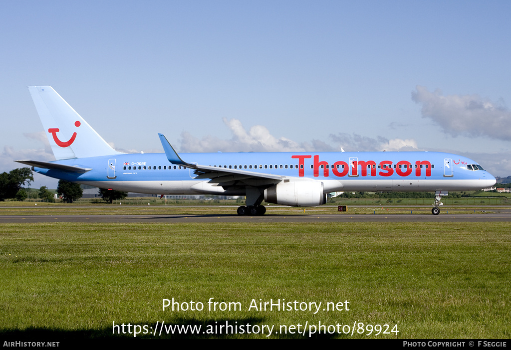 Aircraft Photo of G-OOBE | Boeing 757-28A | Thomson Airways | AirHistory.net #89924