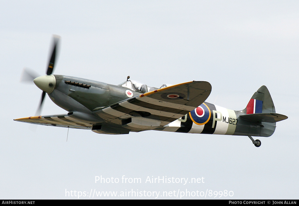 Aircraft Photo of G-BMSB / MJ627 | Supermarine 509 Spitfire T9 | UK - Air Force | AirHistory.net #89980