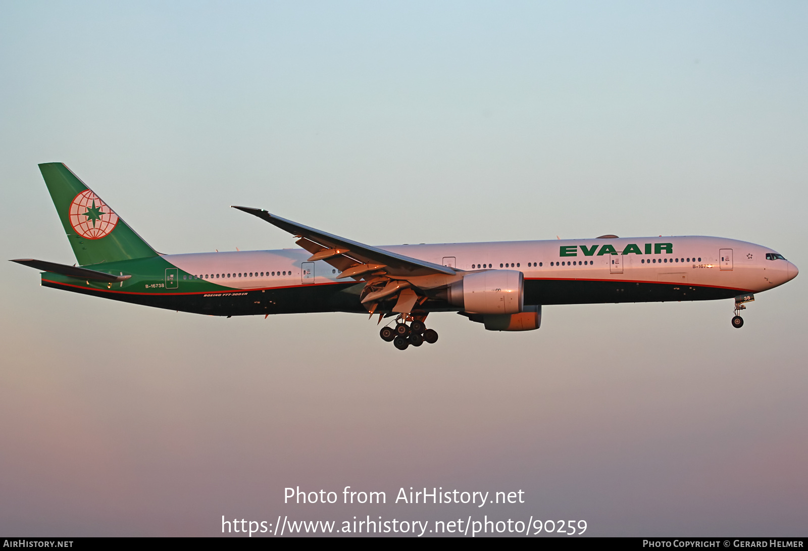 Aircraft Photo of B-16738 | Boeing 777-300/ER | EVA Air | AirHistory.net #90259