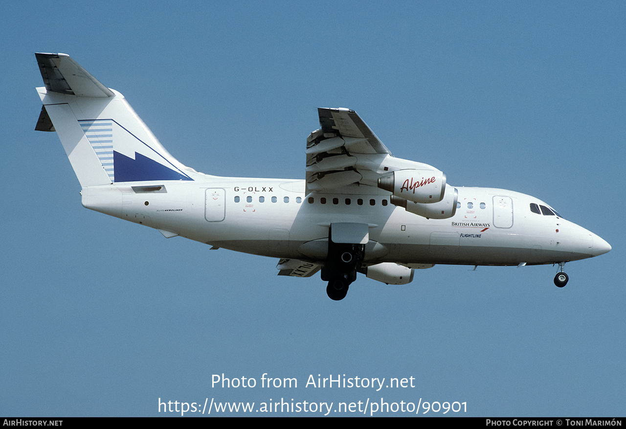 Aircraft Photo of G-OLXX | British Aerospace Avro 146-RJ70 | Flightline | AirHistory.net #90901