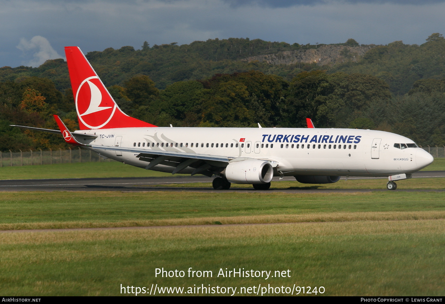 Aircraft Photo of TC-JVN | Boeing 737-8F2 | Turkish Airlines | AirHistory.net #91240