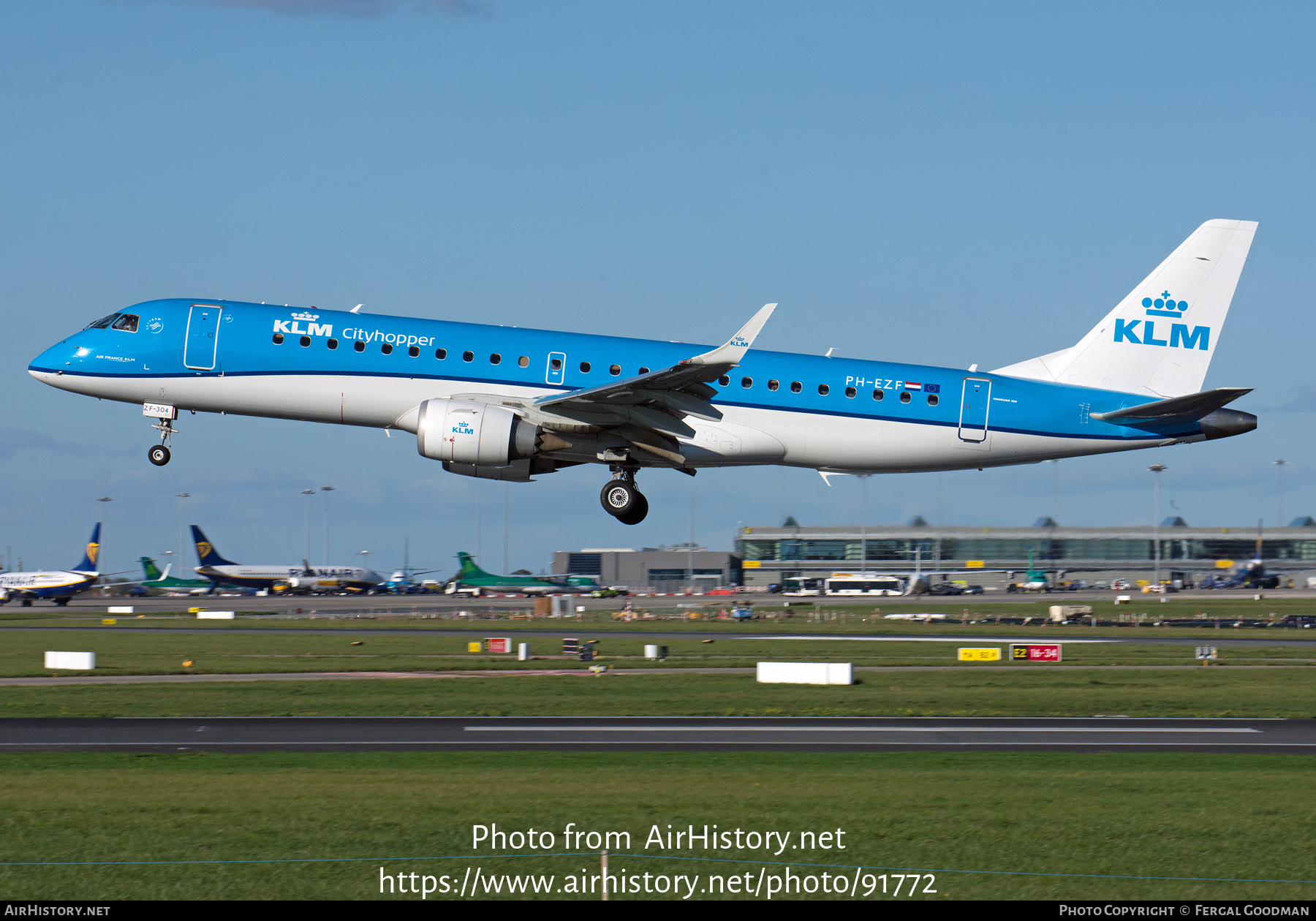 Aircraft Photo of PH-EZF | Embraer 190STD (ERJ-190-100STD) | KLM Cityhopper | AirHistory.net #91772