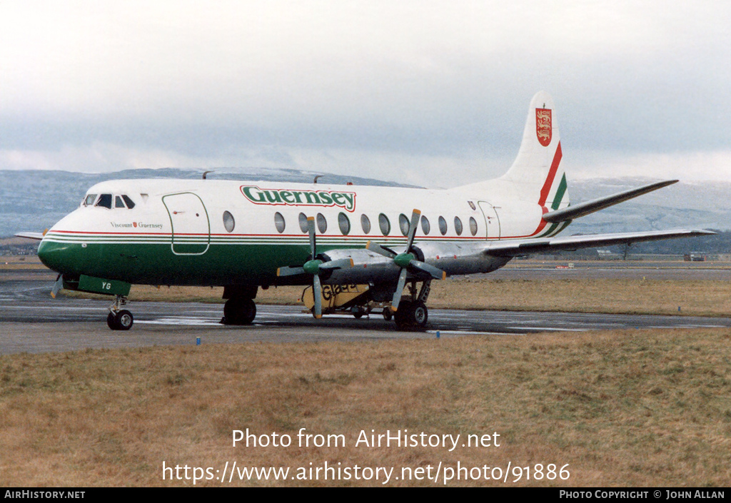 Aircraft Photo of G-AOYG | Vickers 806 Viscount | Guernsey Airlines | AirHistory.net #91886