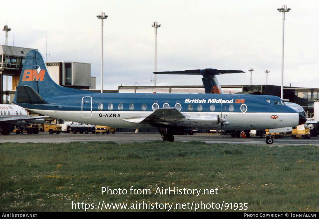 Aircraft Photo of G-AZNA | Vickers 813 Viscount | British Midland Airways - BMA | AirHistory.net #91935