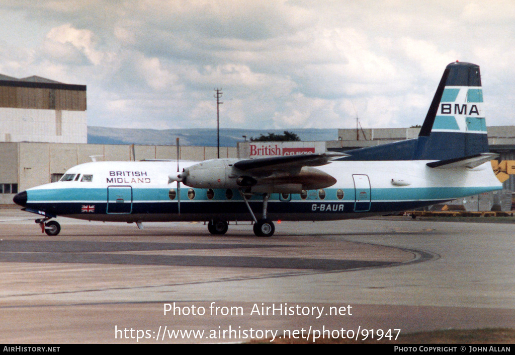 Aircraft Photo of G-BAUR | Fokker F27-200 Friendship | British Midland Airways - BMA | AirHistory.net #91947