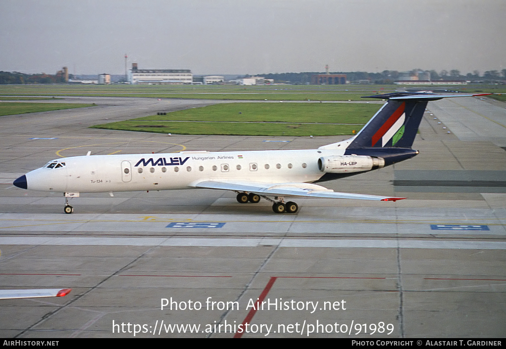 Aircraft Photo of HA-LBP | Tupolev Tu-134A-3 | Malév - Hungarian Airlines | AirHistory.net #91989