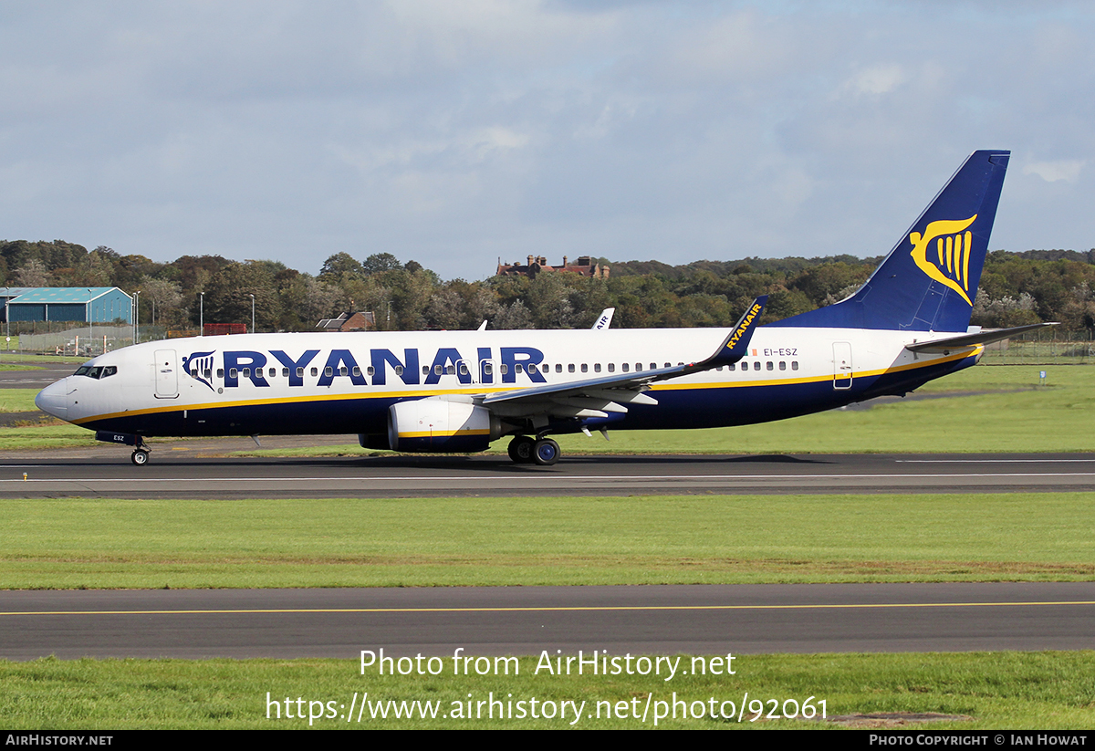 Aircraft Photo of EI-ESZ | Boeing 737-8AS | Ryanair | AirHistory.net #92061